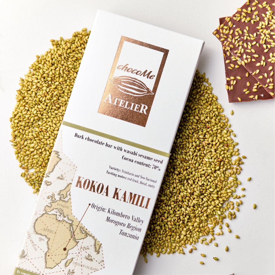 Tavoletta Bean to Bar Kokoa Kamili con sesamo al wasabi - Cavallo Selection